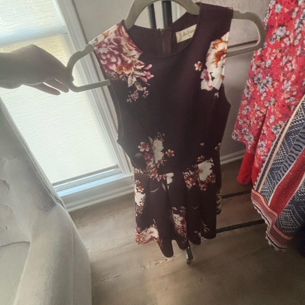 Altar'd State Burgundy Floral Mini Dress